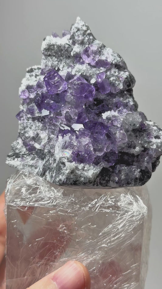 Tanzanite Fluorite from Fujian, China | Natural Crystal Cluster Mineral Specimen